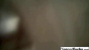 Latina pornstar Diamond bathes nude in the shower