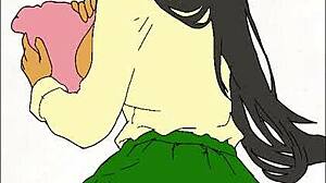 Ebony Student In School Uniform Explores Hentai Adventures