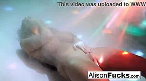 sexy big boobed disco ball babe alison tyler masturbates in night club