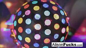 sexy big boobed disco ball babe alison tyler masturbates in night club
