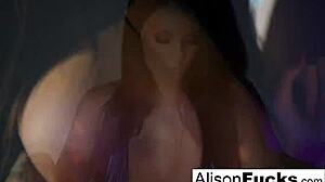 sexy big boobed disco ball babe alison tyler masturbates in night club