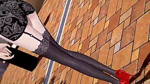 uruha rushia in a miniskirt mmd