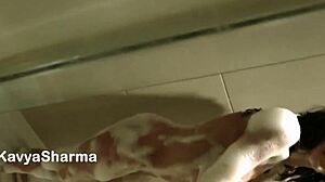 Cum inside bathroom with hot wet Indian babe Kavya Sharma