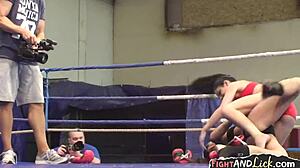 I love watching hot wrestling lesbians rolling naked