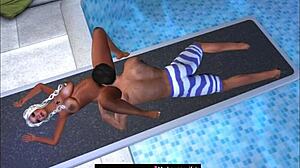 cartoon characters have sex at public pool