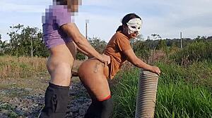 Teen prostitute gives it up in public with a massive cock. My ass can't handle this outdoor pounding!