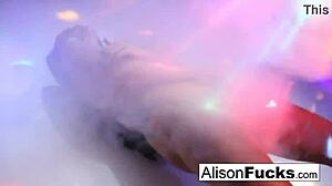 sexy big boobed disco ball babe alison tyler masturbates in night club