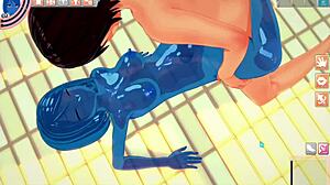 slimegirl gets wild in 3d hentai pool scene