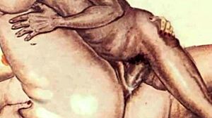 Retro erotski crteži prikazuju klasičnu anime zavođenje u vintage stilu