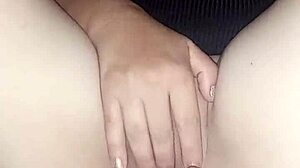 Latina with big pussy lips gets intense anal creampie from dildo play