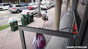 big titied teen drools over huge cock before getting punished in garage hookup