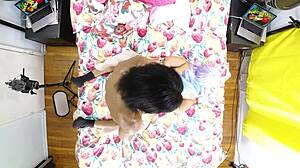 behind the scenes view of vixen vanity with black christ using overhead camera