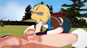 ezreal gives braum a pov blowjob in league