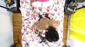 behind the scenes view of vixen vanity with black christ using overhead camera