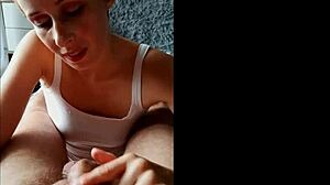 Beautiful Russian Milf Sucks Neighbor's Cock and Swallows – What a Horny Surprise!