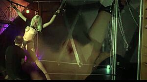 Tantaziling arteya performs sucking and spanking in bondage