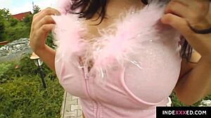 Kristi with big tits engages in hardcore fucking and titty fuck