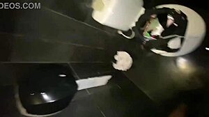 Tattooed Wife Blows Cock In Club Bathroom