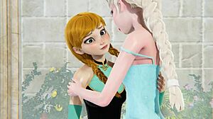 OMG, I’m totally obsessed with this 3D Frozen lesbian vid of Elsa and Anna!
