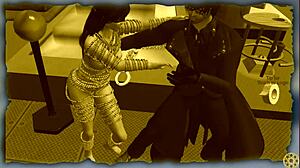 Bound Woman Dances Seductively in Restrictive Bondage Gear