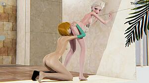 OMG, I’m totally obsessed with this 3D Frozen lesbian vid of Elsa and Anna!