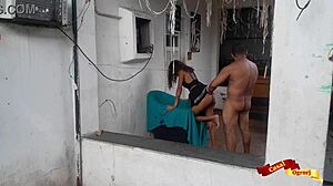 My stepdaughter shaves me and offers her tight ass!