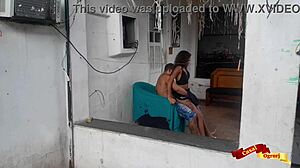 My stepdaughter shaves me and offers her tight ass!