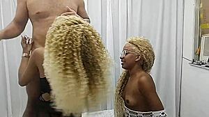 intense torn ass in threesome, sucking thai kalifa's pussy with leo ogro.