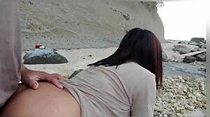 Hey, Pinay moaning loud during risky beach sex!