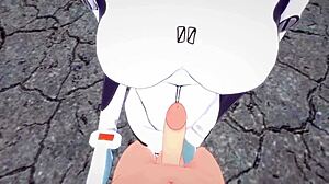rei ayanami giving a sexy pov blowjob in evangelion hentai