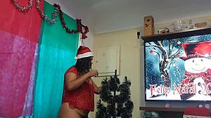 My Wife Dresses As A Naughty Elf, Offering Herself To Santa In This Amateur Fetish Video