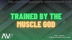 Flexible bodybuilder in financial domination and dirty talk