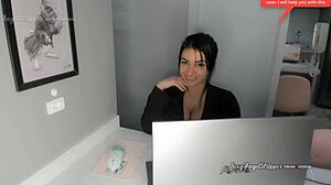 Secretary Gives Boss Handjob in Roleplay