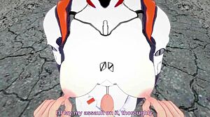 rei ayanami giving a sexy pov blowjob in evangelion hentai