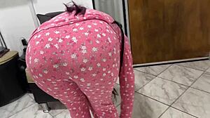 Brunette Babe Bent Over by Stepdad for Hard Amateur Assfucking