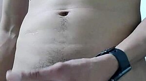 Playing with tall tattooed twink's penis feels so fun and tasty