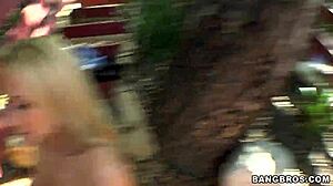 Alanah Rae's massive tits get oiled for outdoor handjob and fingering