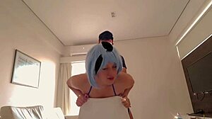 She shared snaps casually, leading to intense doggystyle riding with the cheerleader bent over.