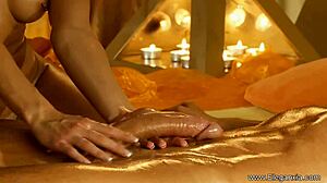 wow! sensual massage revives his tired cock fast