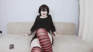 Joi Mavis Dracula teases for Halloween cum in her tight pussy