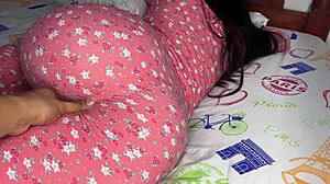 perverted stepdad bends over young girl for intense doggystyle action in taboo scene