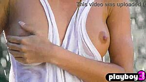 cara mell, that curvy milf, is totally wet and horny outdoors, exposing her big tits and ass