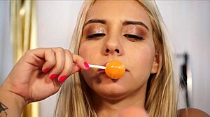 sussy love enjoys playing with her lollipop, feeling so good 😊