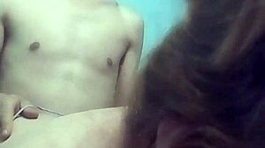 On webcam, touching tits and doggystyle