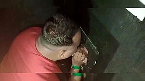 i took my friend to the blowjob booth for some gay oral fun.