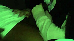 The cosplay masked snowbunny slurps and gags on that massive BBC deepthroat.