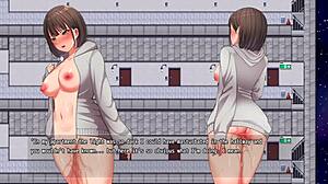 Girl secretly masturbates in men's bathroom during night stroll part 2. 😏