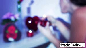 Brunette Babe Engages in Solo Activities on Valentine's Day