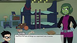 18Titans Part 3: Intriguing Cumshot on Starfire's Ass in Game