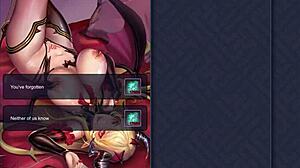 in ep2, evil jihkuang gets kinky handjob on big tits from monster in anime